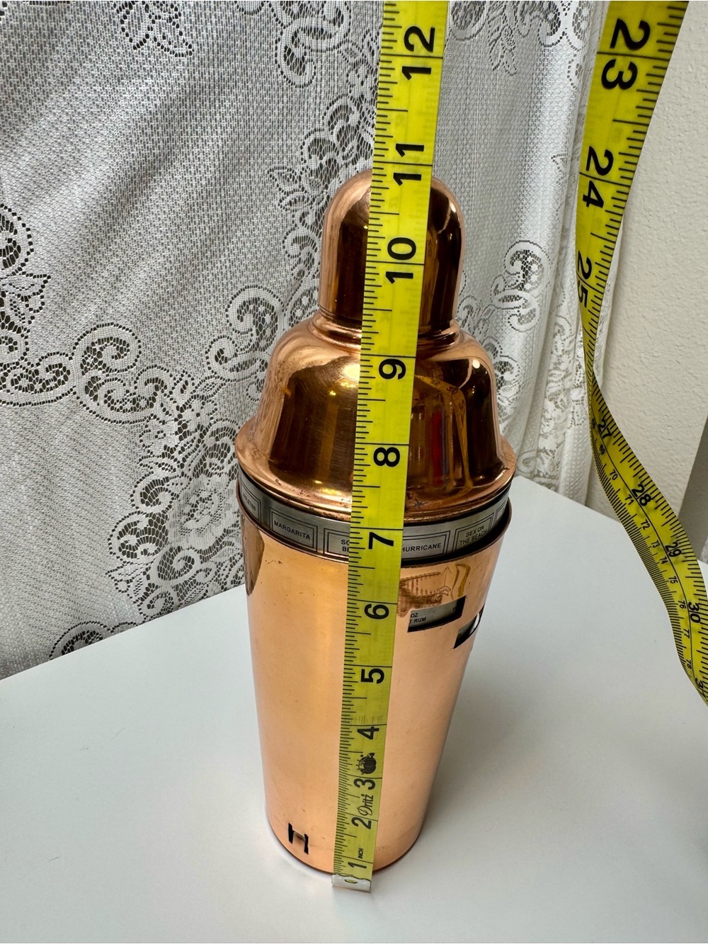 Vintage Oggi Copper Dial-A-Drink Cocktail Shaker 15 Classic Drink Recipes- 34 oz - Picture 3 of 5